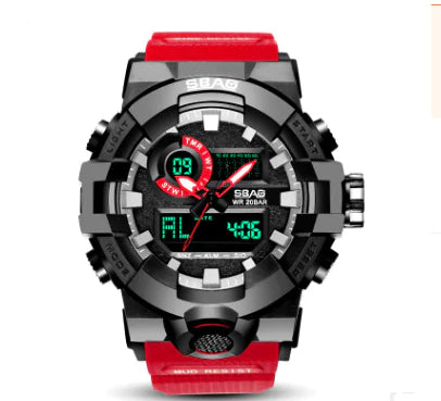 Men's Digital Sports Watch with PU Band - Quartz Style