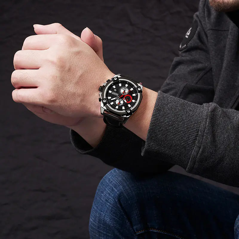 Reloj cronógrafo de cuarzo multifunción para hombre MEGIR