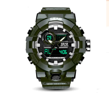 Men's Digital Sports Watch with PU Band - Quartz Style